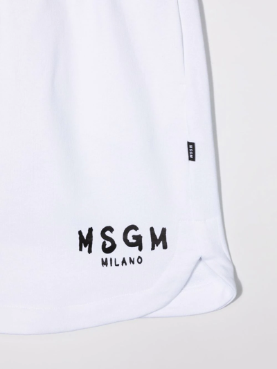 Shop Msgm Teen Logo Print Skirt In White