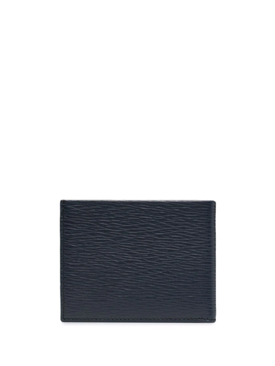 Ferragamo Gancini Bi-fold Leather Wallet In Blue