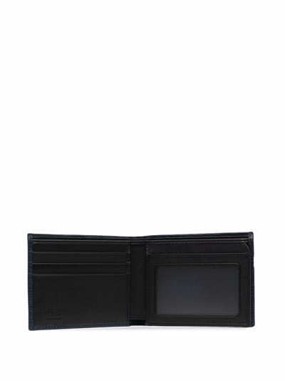 Shop Ferragamo Gancini Bi-fold Leather Wallet In Blue