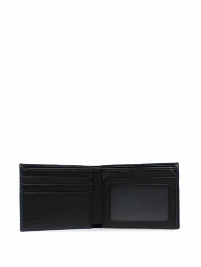 Ferragamo Gancini Bi-fold Leather Wallet In Blue