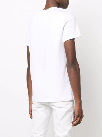 Shop Balmain Flocked-logo T-shirt In White