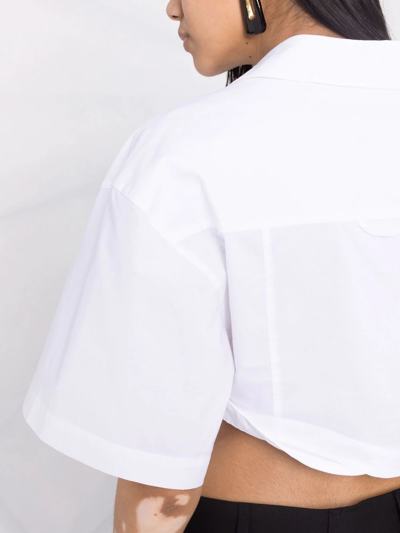 Shop Jacquemus La Chemise Capri Cropped Shirt In White