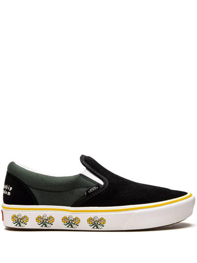 Shop Vans Comfycush Slip On "trip Ouoors" Sneakers In Black