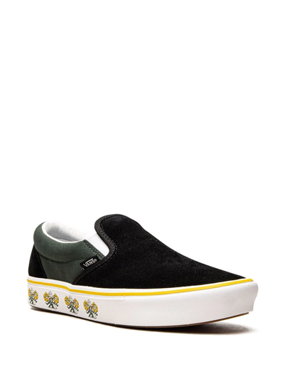 Shop Vans Comfycush Slip On "trip Ouoors" Sneakers In Black