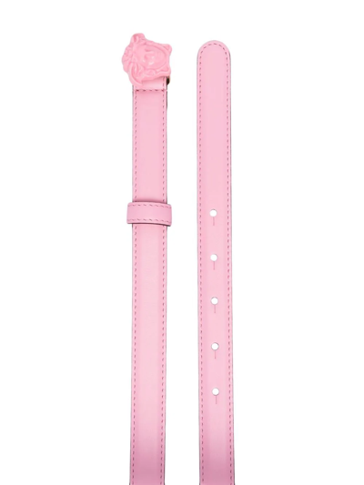 Shop Versace Medusa Buckle Belt In Pink