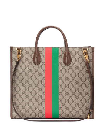 Shop Gucci " Tiger" Tote Bag In Neutrals