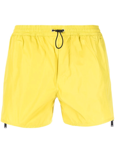 Shop Dsquared2 Drawstring Swim Shorts In Yellow