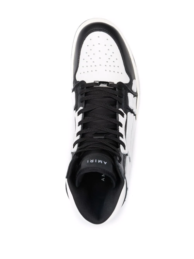 Shop Amiri Skeleton-pattern High-top Sneakers In Black