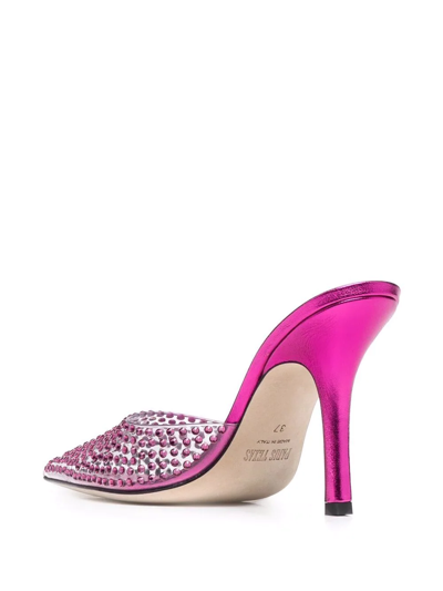 Paris Texas Crystal-embellished Pointed-toe Mules In Pink