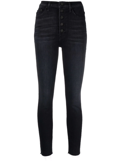 Shop Mother High-waist Skinny Jeans In Black