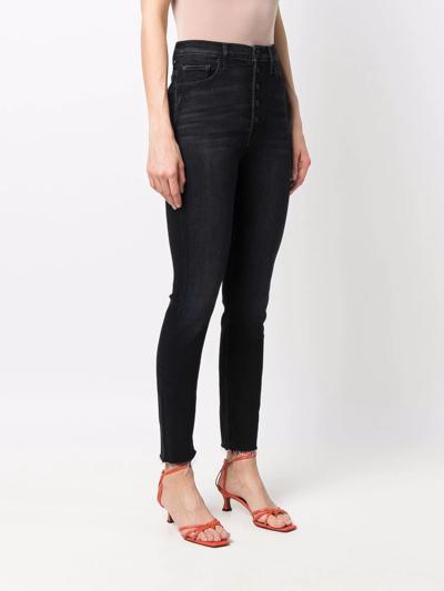 Shop Mother High-waist Skinny Jeans In Black