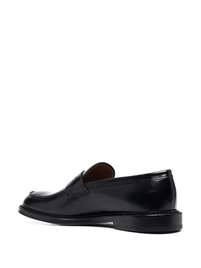 Shop Doucal's Penny Slip-on Loafers In Black