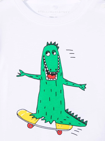 Shop Stella Mccartney Skateboarding Crocodile-print T-shirt In White