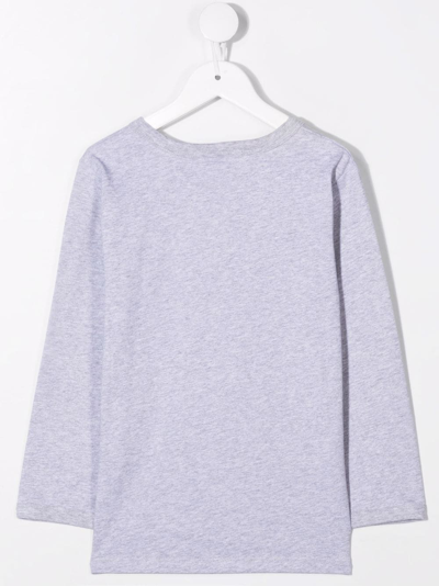 Stella Mccartney Cactus Crocodile Logo-print Top In Grey