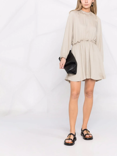 Fabiana Filippi Gathered-waist Mini Dress In Grey