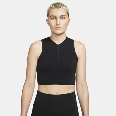 Shop Nike Women's  Pro Dri-fit Cropped Tank Top In Black