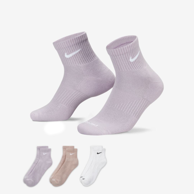 Shop Nike Men's Everyday Plus Cushioned Training Ankle Socks (3 Pairs) In Multi-color