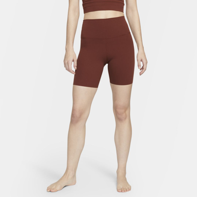 Shop Nike Women's  Yoga Luxe High-waisted Shorts In Brown