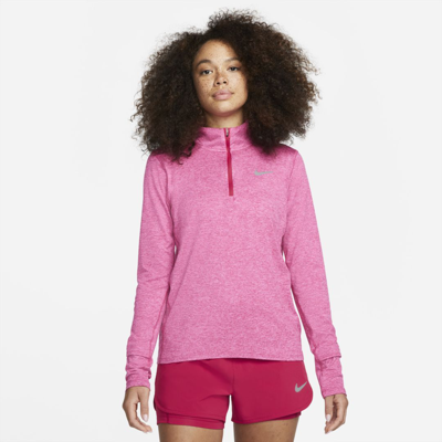 Shop Nike Women's Element 1/2-zip Running Top In Red