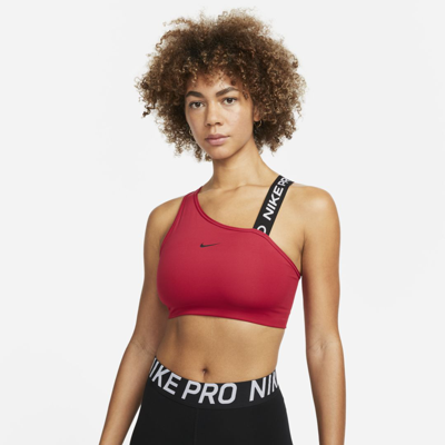 Nike Women's Pro Swoosh Medium-support Asymmetrical Sports Bra In