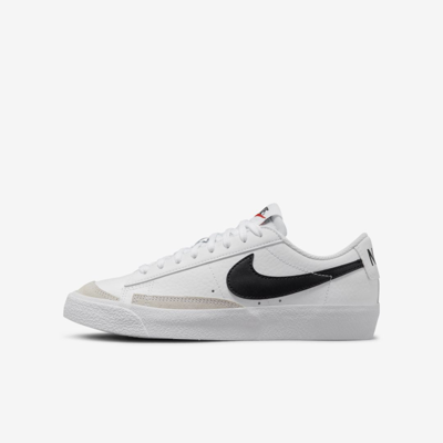 Shop Nike Blazer Low '77 Big Kids' Shoes In White,black,white,washed Teal