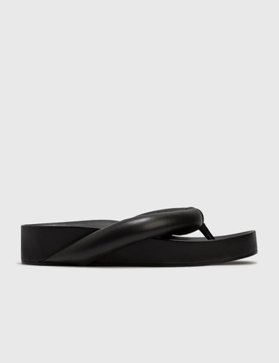 Shop Jil Sander Thong Padded Sandal In Black