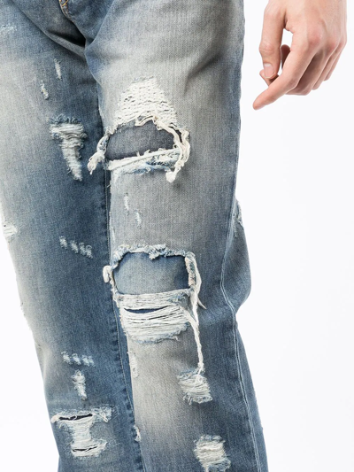 Shop Dolce & Gabbana Ripped-detail Jeans In Blue