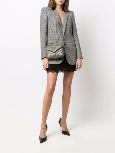 Shop Saint Laurent Loulou Toy Quilted Clutch Bag In Grey