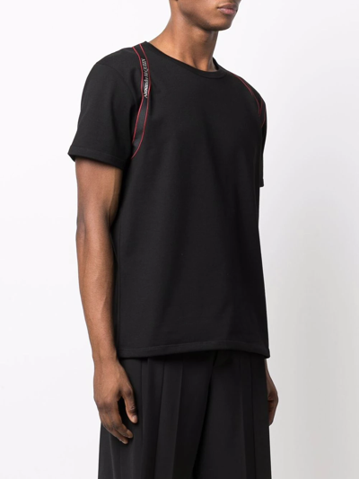 Men's Logo-tape Harness T-shirt In Black