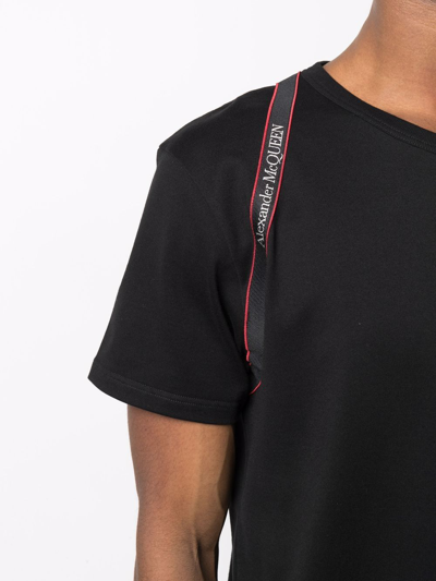 Men's Logo-tape Harness T-shirt In Black