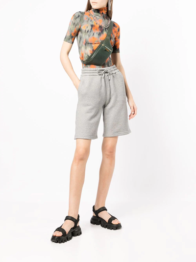 Off-white Diag-stripe Drawstring Shorts In Grey