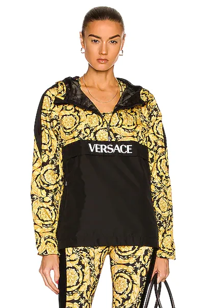 Shop Versace Barocco Jacket In Nero & Stampa