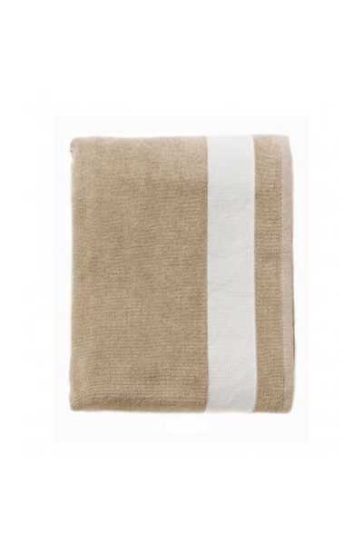 Shop Sols Lagoon Cotton Beach Towel (beige/white) (one Size) In Brown
