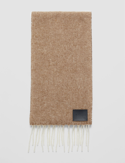 Shop Joseph Brushed Wool Adele Scarf In Almond/ivory