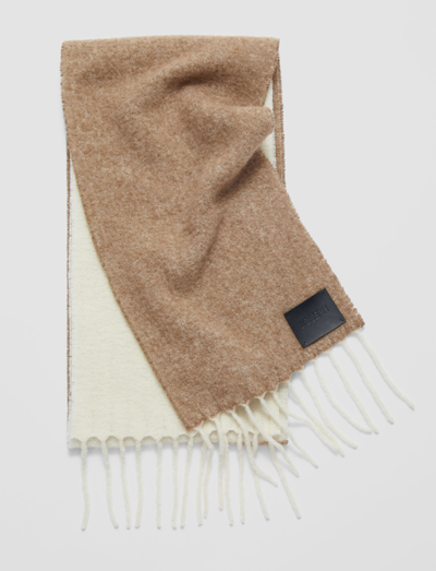Shop Joseph Brushed Wool Adele Scarf In Almond/ivory
