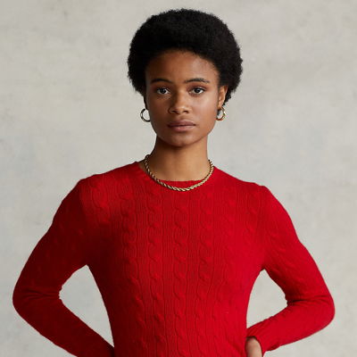 Shop Ralph Lauren Cable-knit Cashmere Sweater In Starboard Red