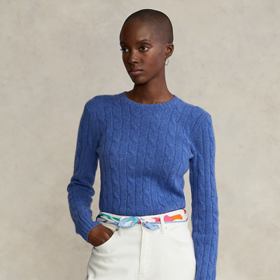 Shop Ralph Lauren Cable-knit Cashmere Sweater In Liberty Heather