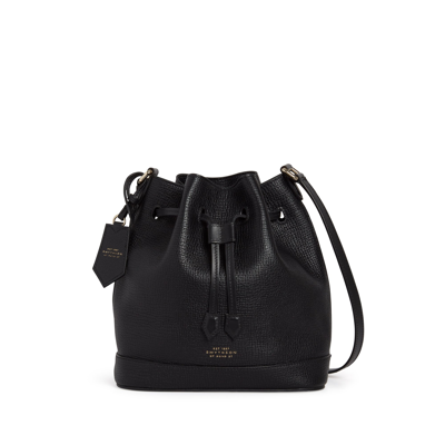 Shop Smythson Small Bucket Bag In Ludlow In Black