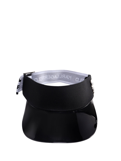 Shop Karl Lagerfeld K/ikonik Plaque Visor In Black