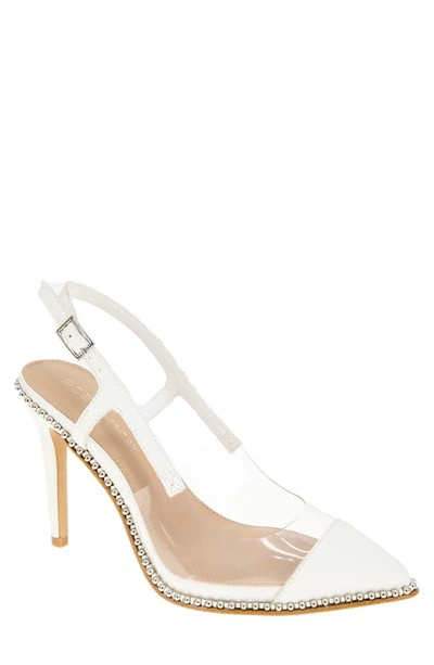 Shop Bcbgeneration Hidana Slingback Pointed Toe Pump In Bright White