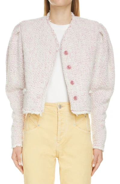 Isabel Marant Izma Textured Puff-sleeve Blazer In Light Pink