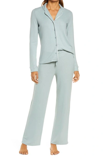 Shop Nordstrom Brushed Hacci Pajamas In Grey Blue