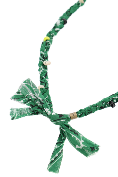 Shop Alanui Bandana Necklace In Green