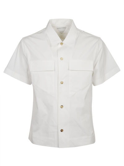 Shop Bottega Veneta Compact Stretch Popeline Shirt In White