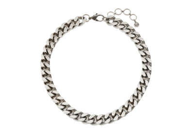Shop Alexander Mcqueen Chain Choker Necklace In Silver