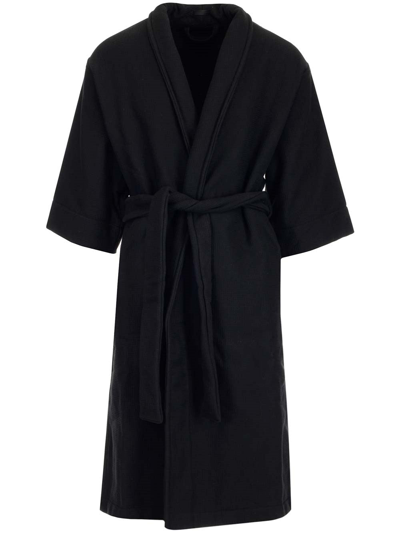 Shop Fear Of God Tied Waist Bath Robe In Black