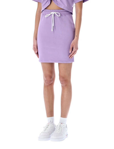 Shop Gcds Logo Print Drawstring Skirt In Purple