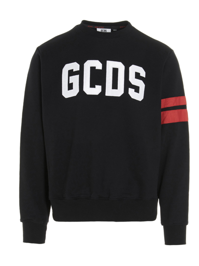 Shop Gcds Logo Printed Crewneck Sweatshirt In Black