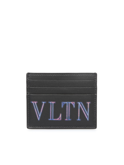 Shop Valentino Leather Cardholder In Black