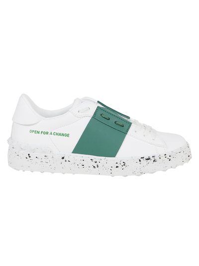 Shop Valentino Sneaker Open For A Change In Materiale Bio-based In Bianco Fir Bianco Nero